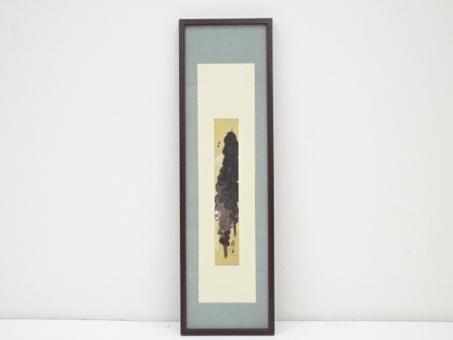 JAPANESE ART / FRAMED TANZAKU / HAND PAINTED / MOUNTAIN